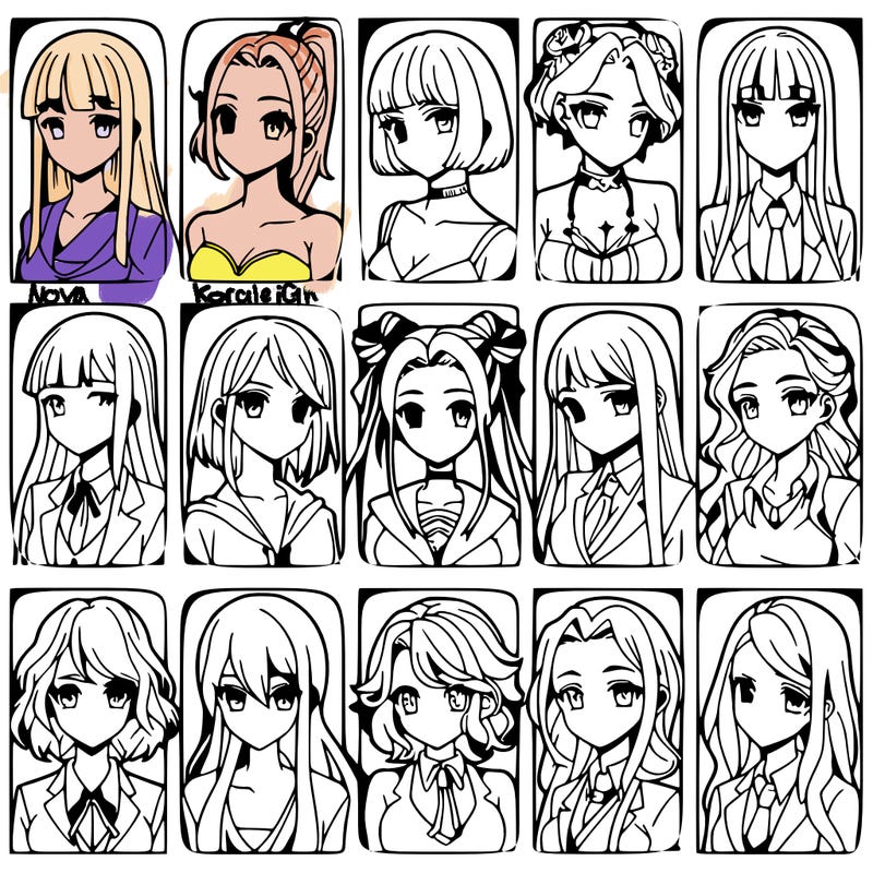 girls that look diffrent anime