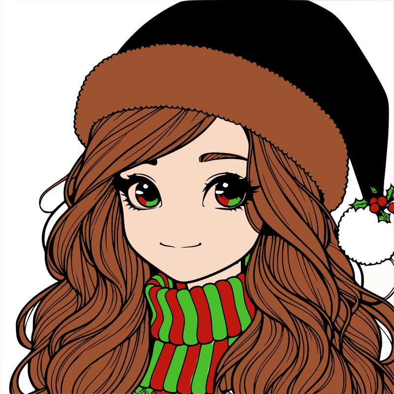 realistic girl with christmas hat