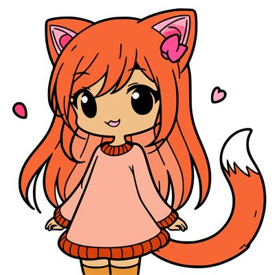 girl with cat ears and tail
