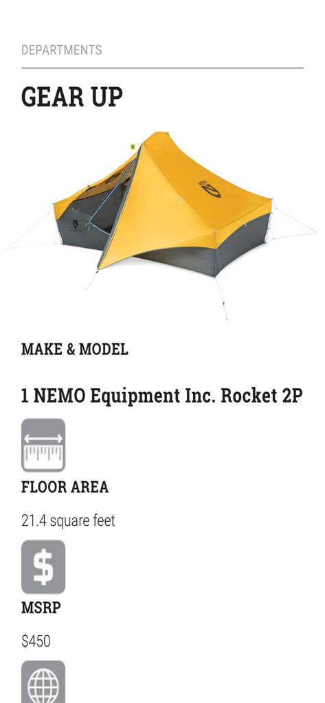 NEMO Equipment Rocket 2P tent review in RECOIL OFFGRID app