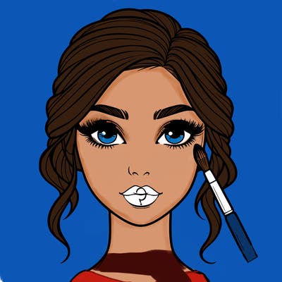 realistic person with makeup