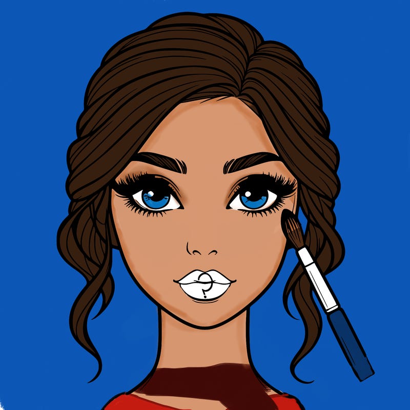 realistic person with makeup