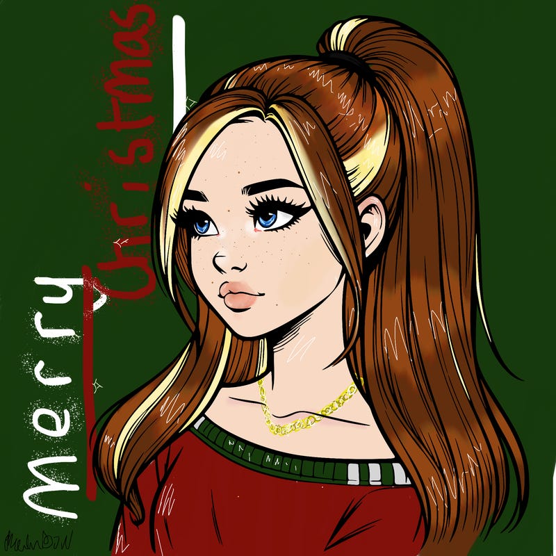 realistic girl with a high ponytail