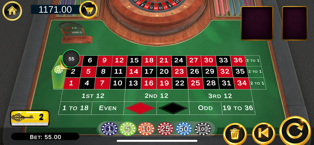 Roulette - Casino Roulette - ゼロにチップが置かれ、様々なベットオプションが表示されたデジタル ルーレット ベッティング テーブル。