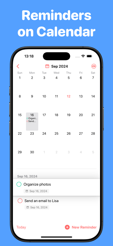 To Do List - Reminders & Tasks - To Do List app calendar interface displaying scheduled tasks and reminders on an iPhone