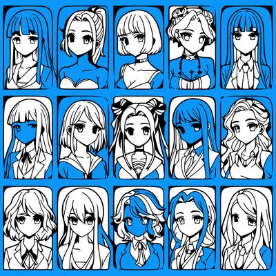 girls that look diffrent anime