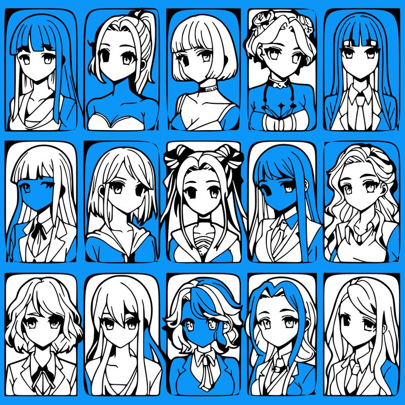 girls that look diffrent anime