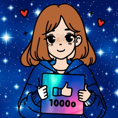 a girl with a sign saying 1000 likes