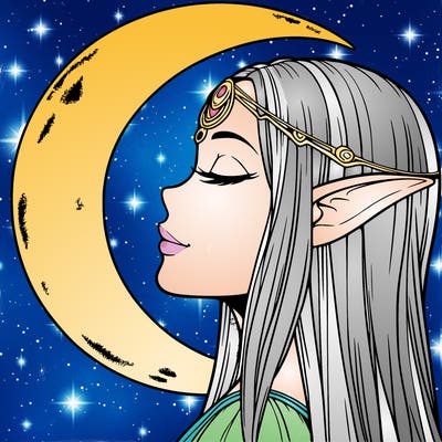 a realistic moon elf