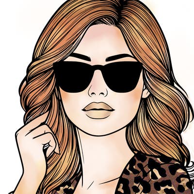 realistic woman with sunglasses