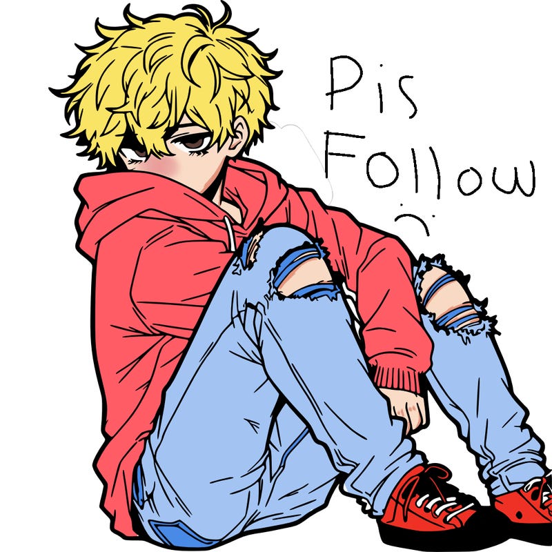 a male hoddie ripped jeans messy hair anime