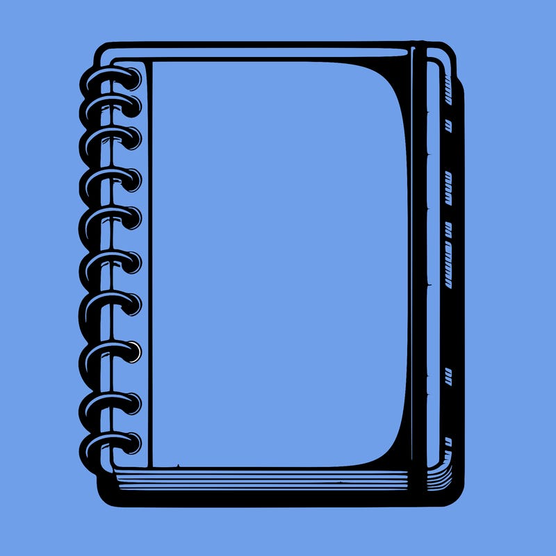blank, realistic notebook