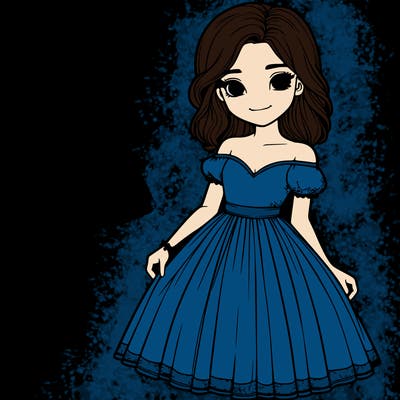 realistic girl in dress