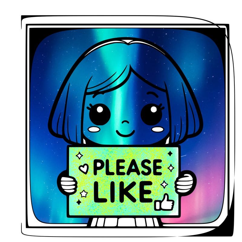 girl holding pls like sign