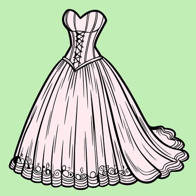 wedding dress-corset and a long and flowy skirt