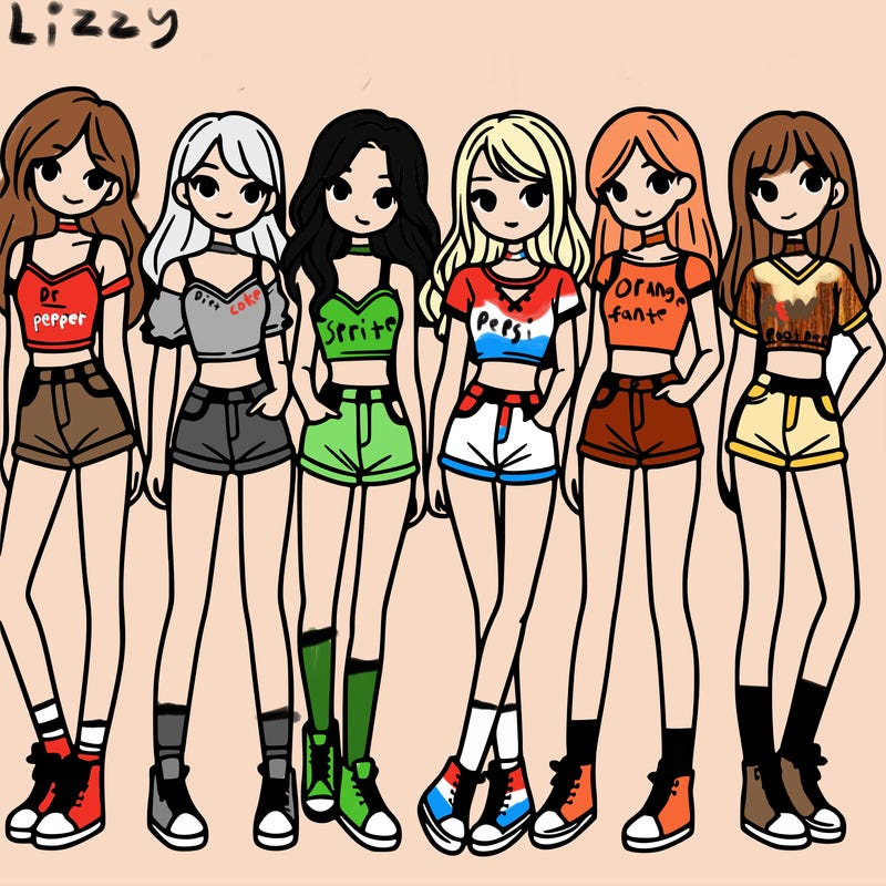 a group of girls wearing crop tops and shorts