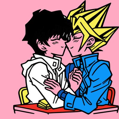 yugi kiss yami yu-gi-oh