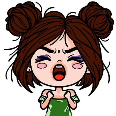 passionate girl with her hair is two messy bun