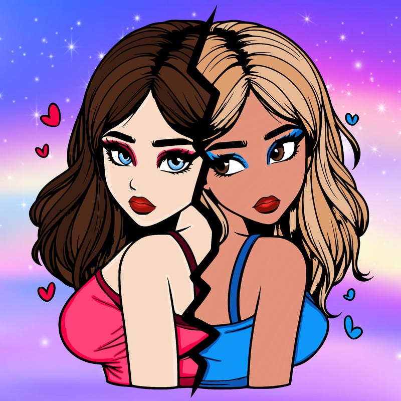 realistic girl split