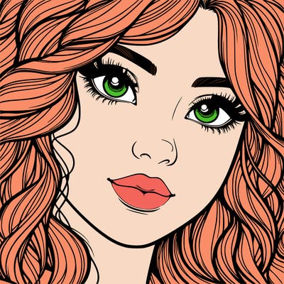 beautiful realistic girl close up to the camera with wavy hair,