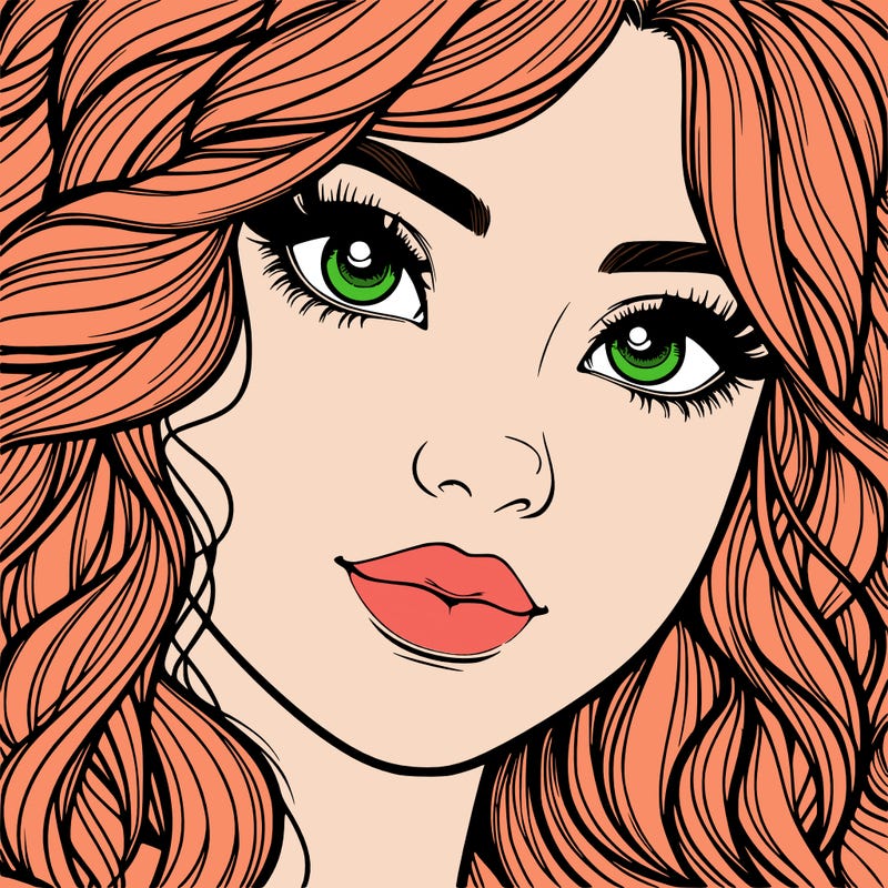 beautiful realistic girl close up to the camera with wavy hair,