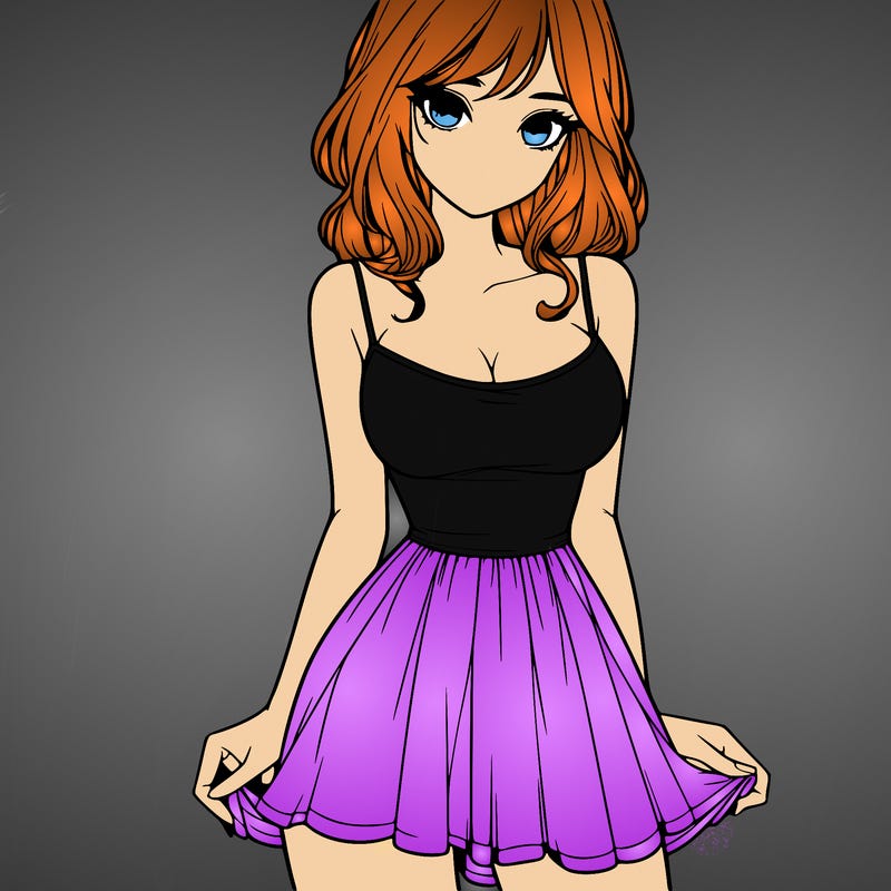 realistic girl in short dress