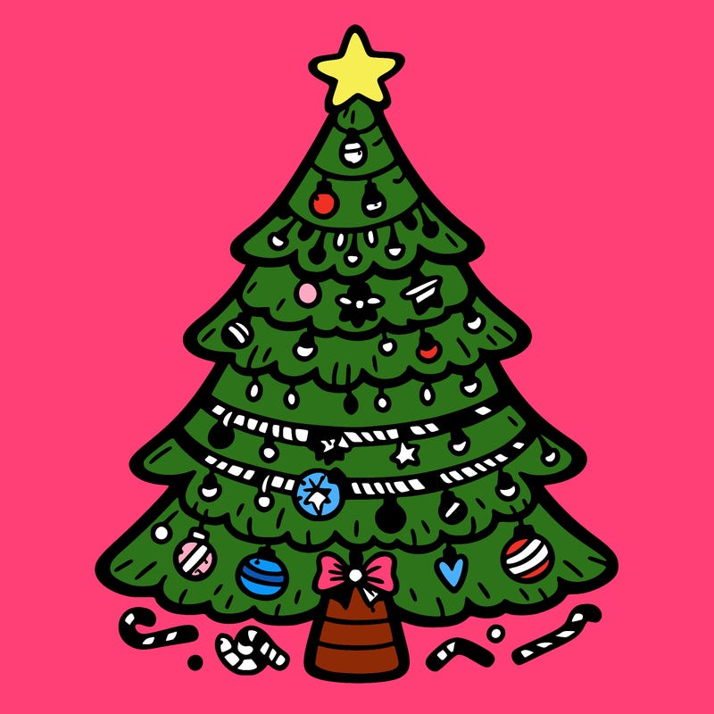 christmas tree with lots of details