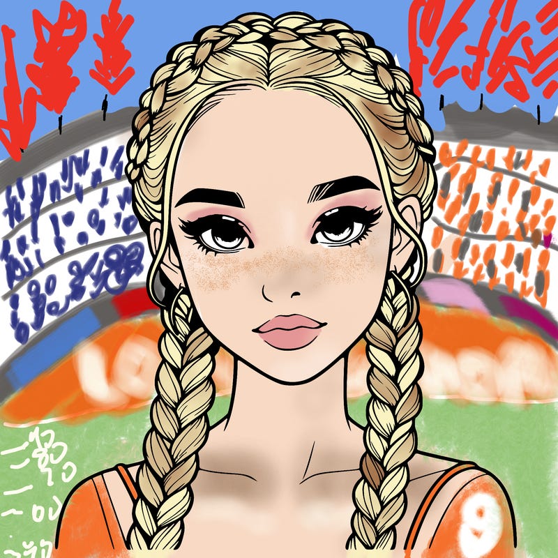realistic girl with braids
