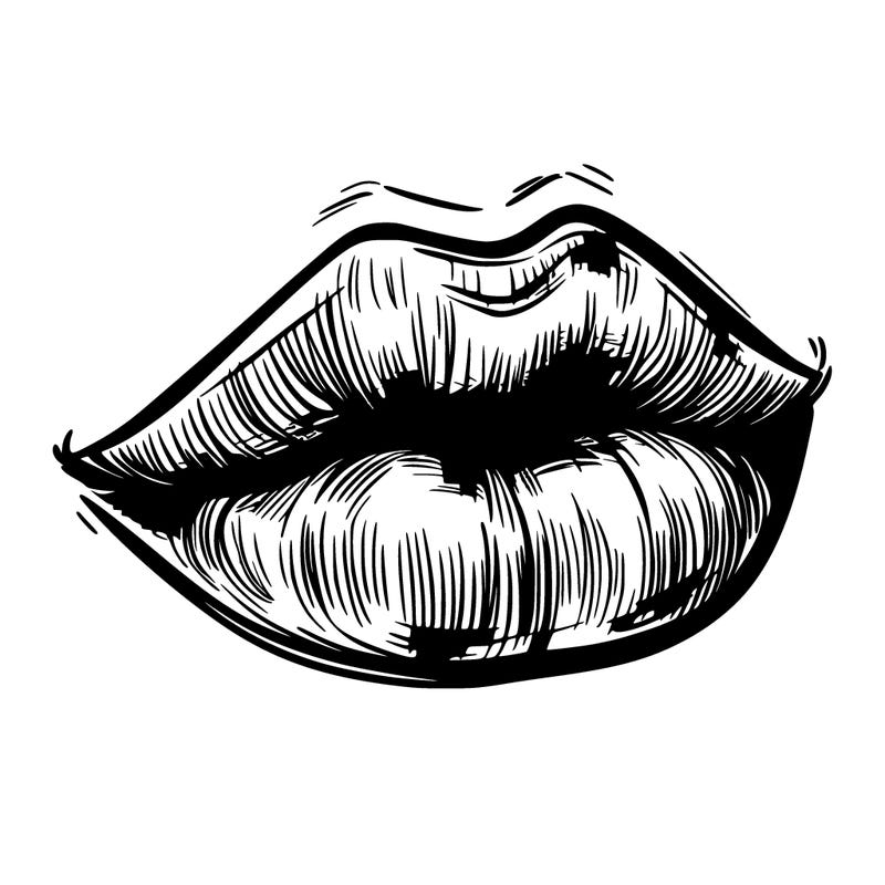 sketch of woman lips