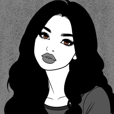 realistic girl with hair on her hair and lips