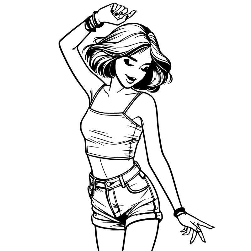 realistic girl dancing
