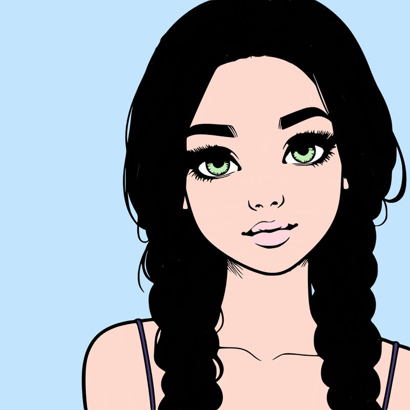 realistic girl with braids
