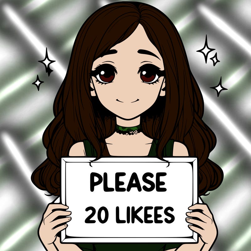 realistic girl holding a sign that says please 20 likes