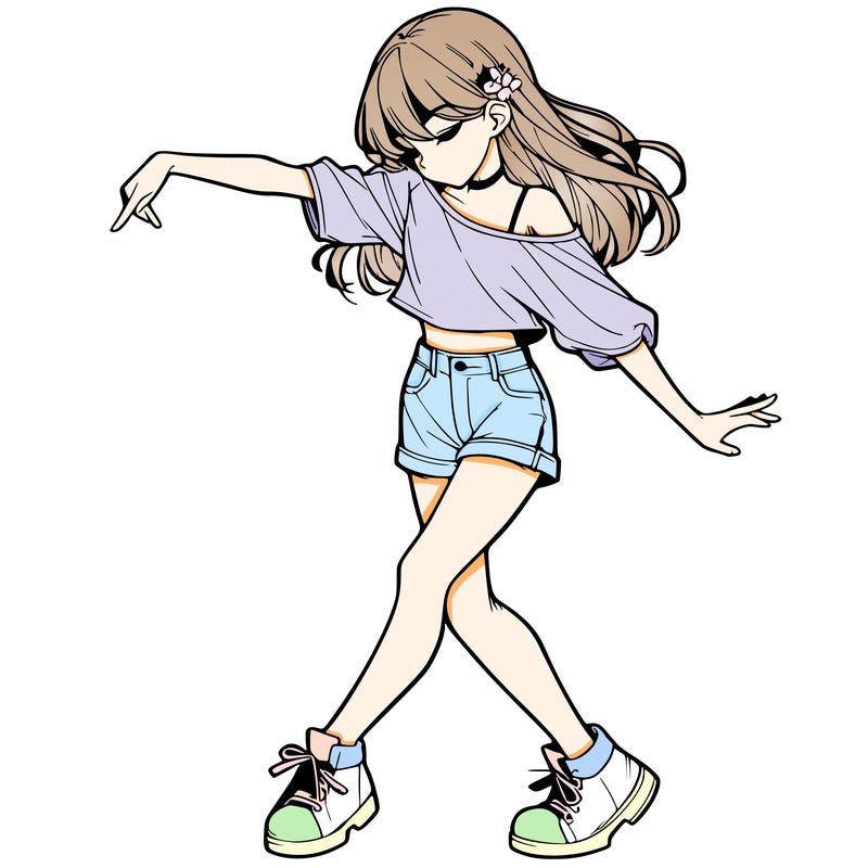 realistic girl danceing