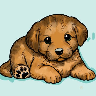 a cute realistic puppy