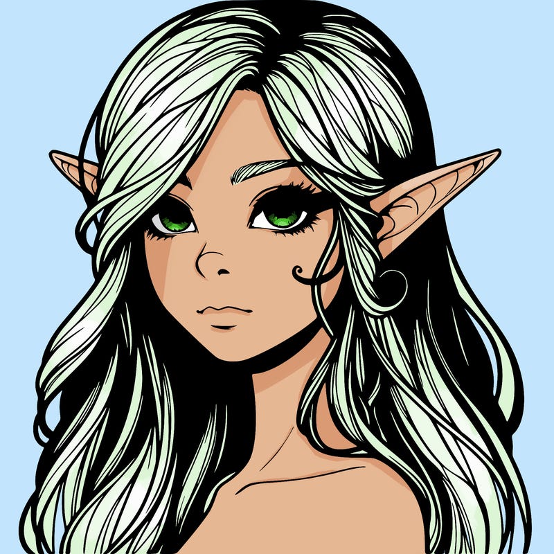 elf girl realistic dark fantasy