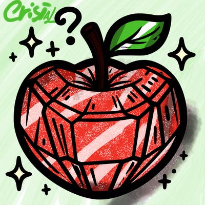 very shiny crystal apple