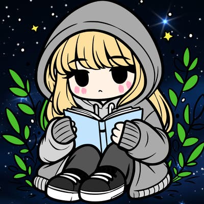 girl in oversized hoodie reading a book