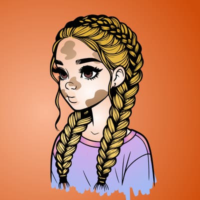 realistic girl with braids