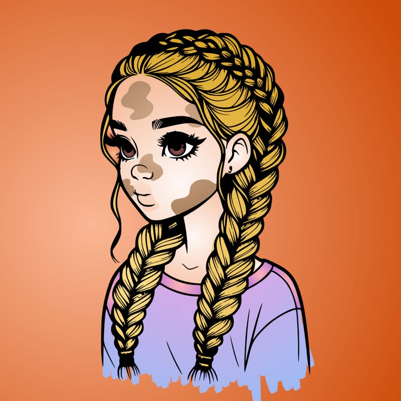 realistic girl with braids