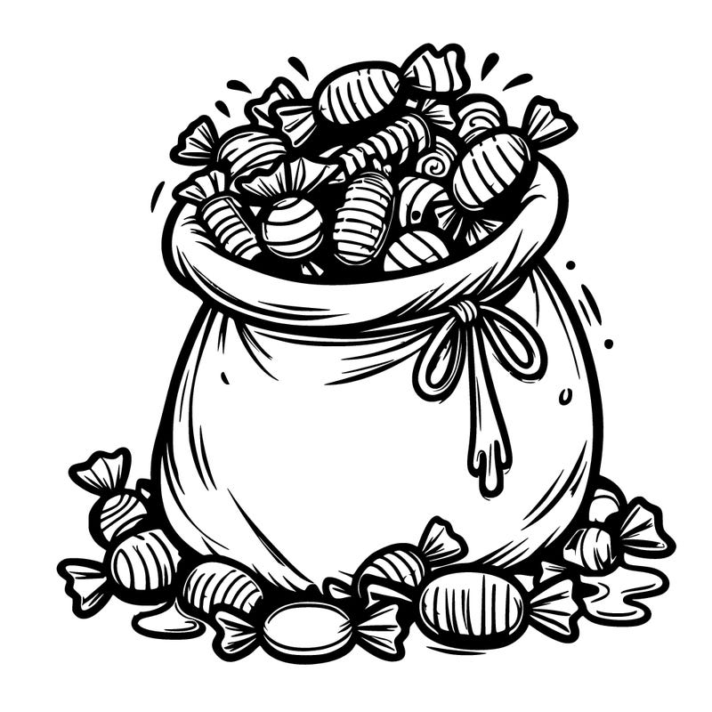 over flowing candy bag