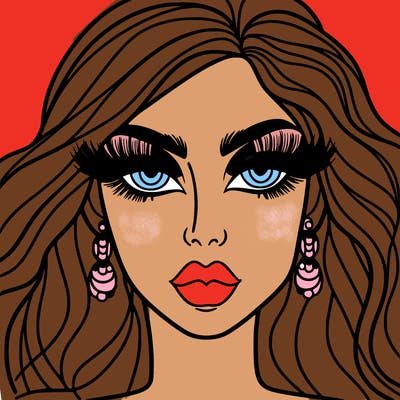 woman with extravagant makeup