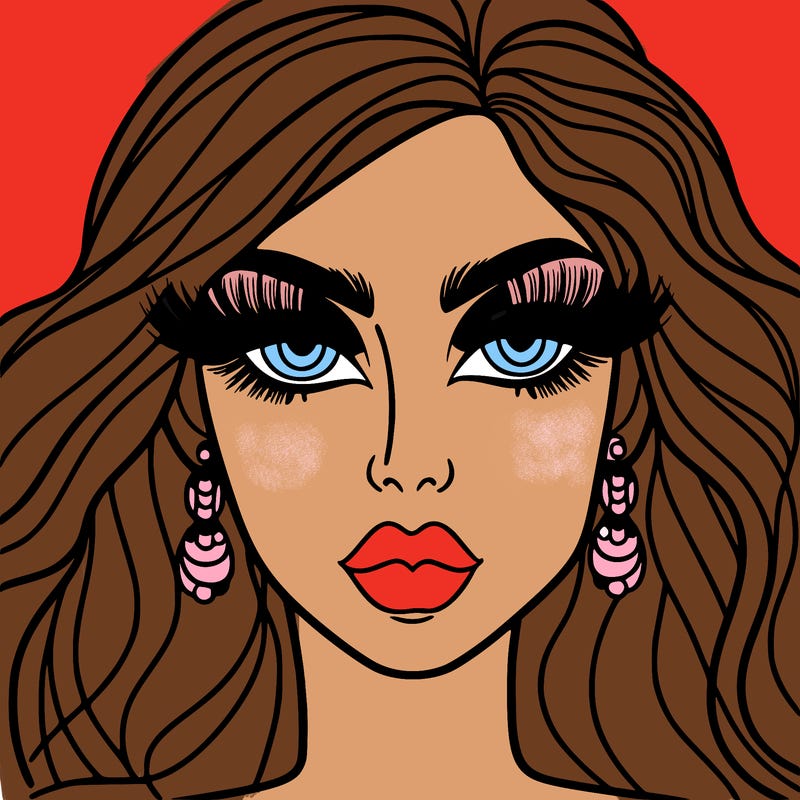 woman with extravagant makeup