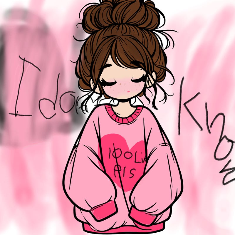 girl with baggy sweatshirt and messy bun