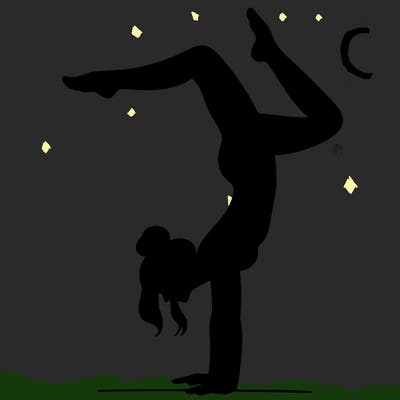 a woman doing a handstand