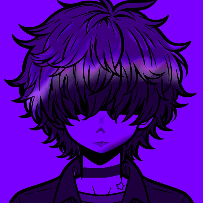 manga boy fluffy hair covering his eyes