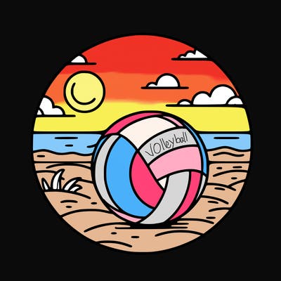 volleyball on a beach