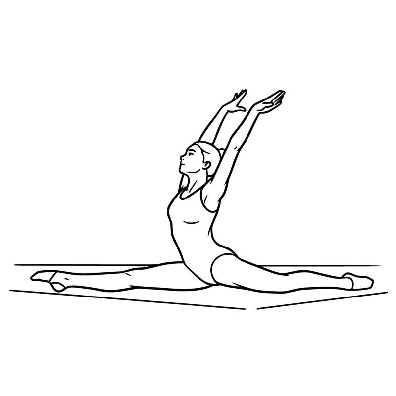 an olympic gymnast doing a split.