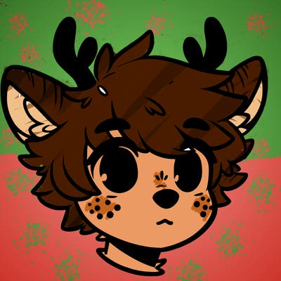 a humanoid deer with soft fluffy ears