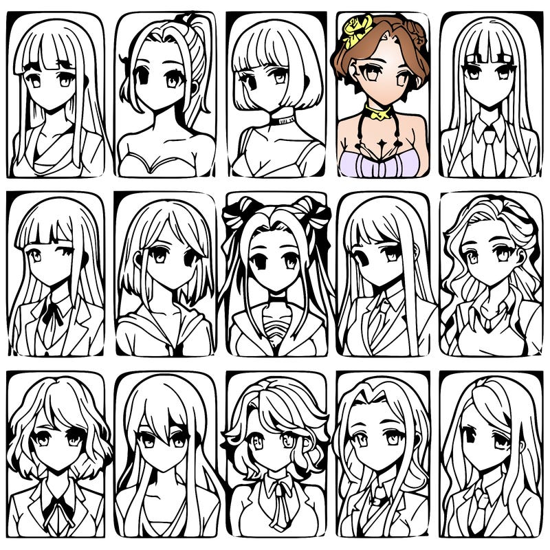 girls that look diffrent anime